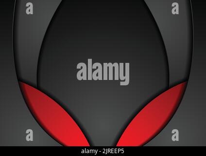 Red and black abstract contrast waves vector modern background Stock Vector