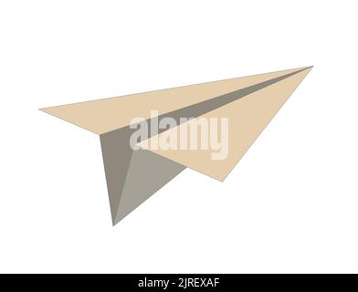 Flying paper plane icon and paper toy airplane vector illustration symbol Stock Vector