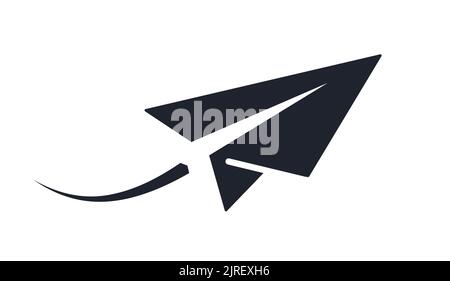 Flying paper plane vector illustration icon and paper toy airplane symbol Stock Vector