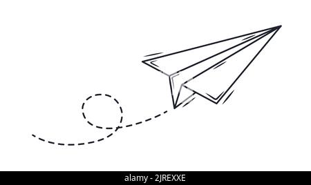 Paper plane vector illustration icon and paper toy airplane origami symbol Stock Vector