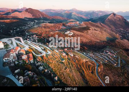 This is the beautiful landscape surrounding the Christ the Redeemer statue in Maratea, Italy. Stock Photo