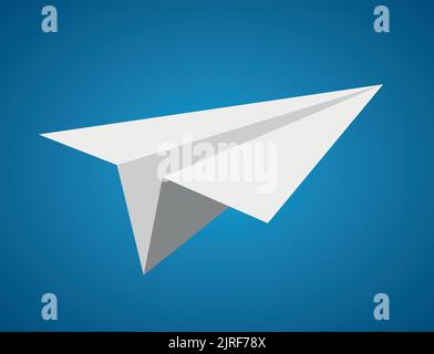 Paper plane vector illustration and paper toy airplane origami symbol Stock Vector