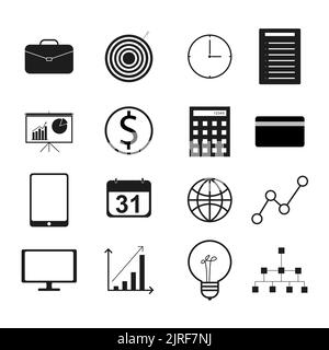 Business icon set on a white background. Suitable for web and mobile app. Easy editable vector illustration. EPS 10. Stock Vector