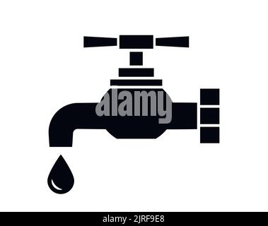 Water tap and classic faucet symbol vector illustration icon Stock Vector