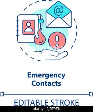 Emergency contacts concept icon Stock Vector