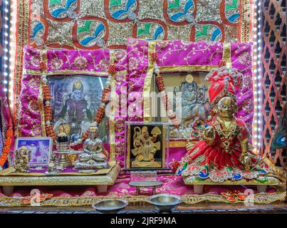 02 07 2022  Balkrishna and other God in Home Temple Kandivai East Mumbai Maharashtra India Stock Photo