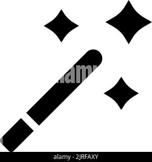 Magic wand tool black glyph ui icon Stock Vector