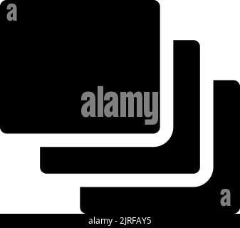 Series of layers black glyph ui icon Stock Vector