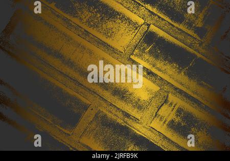 Luxury black metal gradient background with distressed brick wall texture. Vector illustration Stock Vector
