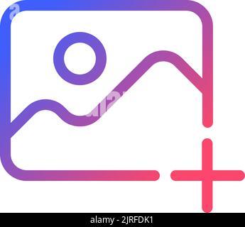 Add picture pixel perfect gradient linear ui icon Stock Vector