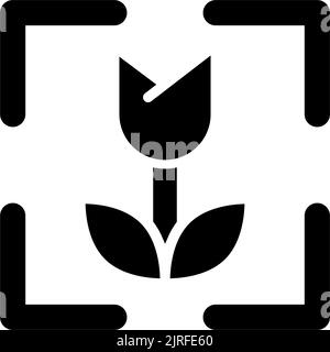 Macro photo mode black glyph ui icon Stock Vector