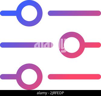 Adjustments pixel perfect gradient linear ui icon Stock Vector