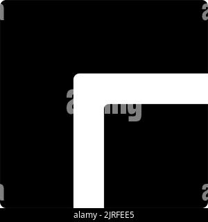 Full screen mode black glyph ui icon Stock Vector