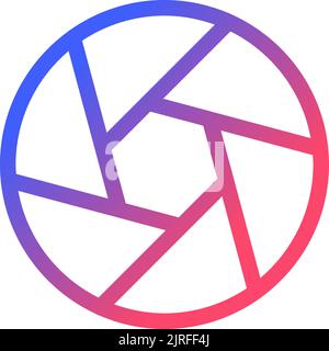 Camera diaphragm pixel perfect gradient linear ui icon Stock Vector