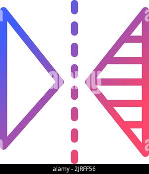 Vertical reflection pixel perfect gradient linear ui icon Stock Vector