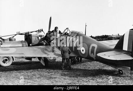 Townsend, Peter, Squadron Ldr, RAF and Hawker Hurricane Stock Photo - Alamy