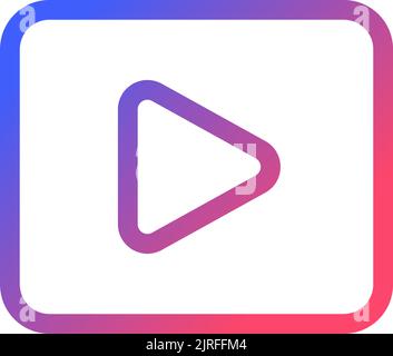 Video pixel perfect gradient linear ui icon Stock Vector
