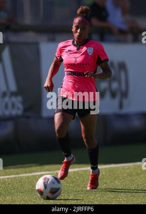 Turin, Italy, 21st August 2022. Kimberley Dos Santos of Racing Union during the UEFA Women's Champions League match at Juventus Training Centre, Turin. Picture credit should read: Jonathan Moscrop / Sportimage Stock Photo