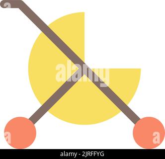 Baby carriage flat color ui icon Stock Vector