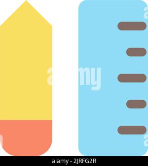 Stationery flat color ui icon Stock Vector