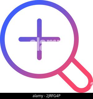 Magnifier and plus pixel perfect gradient linear ui icon Stock Vector