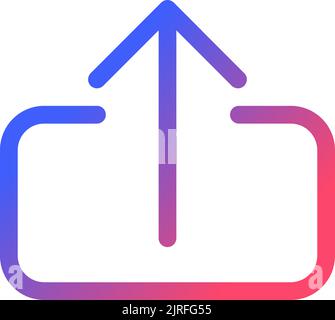 Upload file pixel perfect gradient linear ui icon Stock Vector