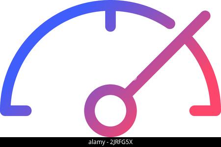 Speedometer pixel perfect gradient linear ui icon Stock Vector