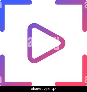 Video mode pixel perfect gradient linear ui icon Stock Vector