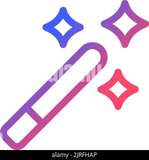 Magic wand tool pixel perfect gradient linear ui icon Stock Vector