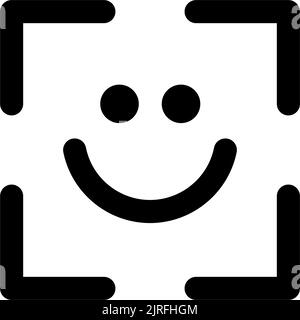 Face identification black glyph ui icon Stock Vector