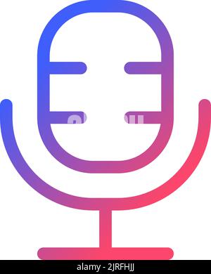 Microphone pixel perfect gradient linear ui icon Stock Vector