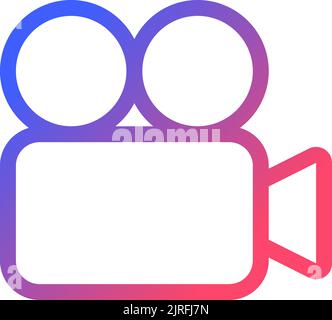 Video camera pixel perfect gradient linear ui icon Stock Vector