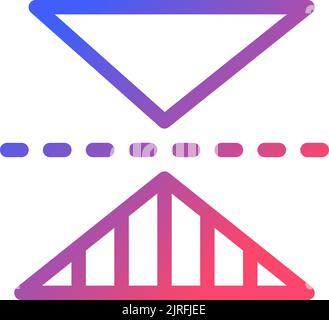Horizontal reflection pixel perfect gradient linear ui icon Stock Vector