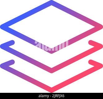 Layers panel pixel perfect gradient linear ui icon Stock Vector