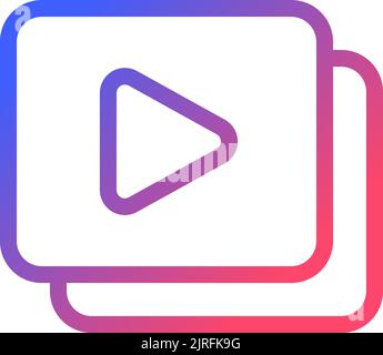Set of video files pixel perfect gradient linear ui icon Stock Vector