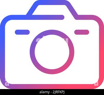 Camera pixel perfect gradient linear ui icon Stock Vector