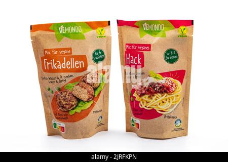 WETZLAR, GERMANY 2022-07-25: Vemondo: LIDL's own brand for vegan meat products. Stock Photo