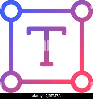 Text pixel perfect gradient linear ui icon Stock Vector