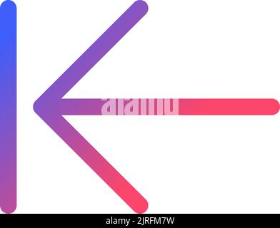 Previous step pixel perfect gradient linear ui icon Stock Vector