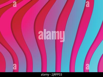 Abstract holographic corporate wavy stripes background. Vector design Stock Vector