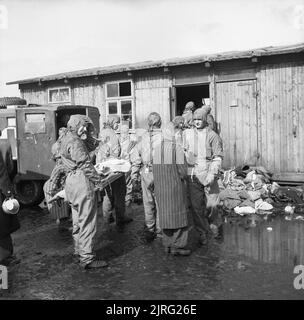 BERGEN-BELSEN concentration camp inmates on 15 April 1945 when it was ...