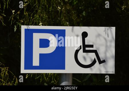 Disabled parking sign from France