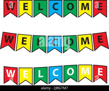 Multicolor welcome banner on a white background Stock Vector Image ...