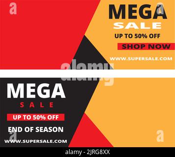 Shop now and discount banners with copy space Stock Vector