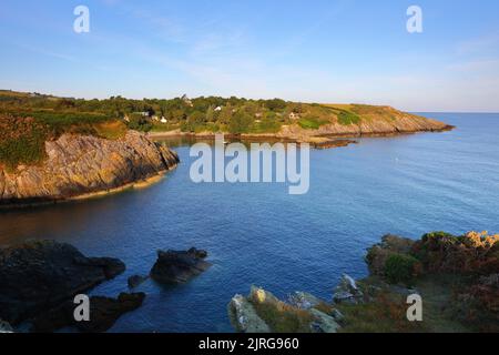 View looking towards Amlwch Port from point lynas. Anglesey, North Wales, UK. Stock Photo
