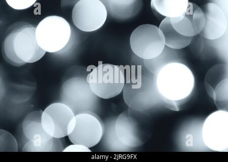 Blurred lights, gray, deep blue background. Abstract bokeh with soft light Stock Photo
