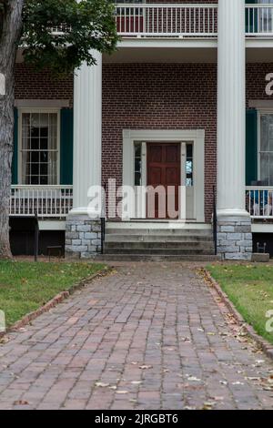 The blocked paving path to the back door of the mansion at The Hermitage, Nashville, Tennesse Stock Photo