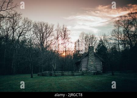 Historic 'The Old Log House' at Montgomery Bell State Park Stock Photo