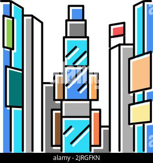 times square color icon vector illustration Stock Vector