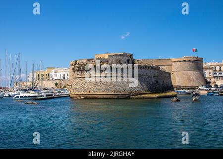 View of Gallipoli with its port and medieval castle, salento, apulia, italy Stock Photo